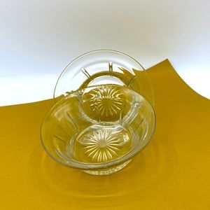 Marked Hersey Flat Rimmed Rib & Panel Vintage Elegant Bowls Set Of 2